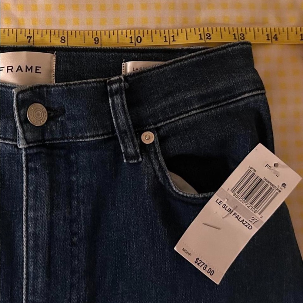 NWT FRAME Women's Thunderstorm Le Slim Palazzo High Rise Wide Leg Jeans Size 27 - Picture 6 of 8